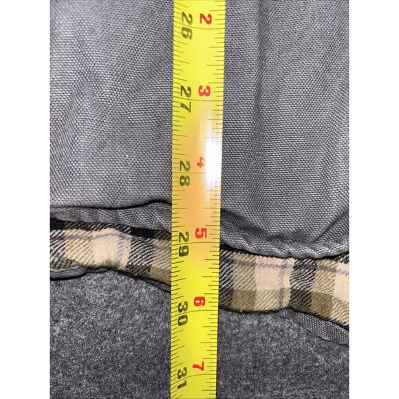 Carhartt Mens Large Gray Canvas Jacket Rugged Flex Fit Fleece-Lined Shirt - Picture 10 of 12